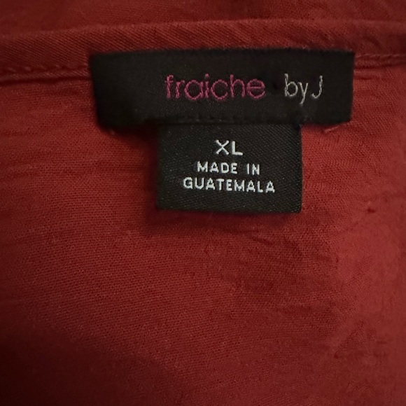 Fraiche by J dress Elegant Red Wrap Dress - Picture 4 of 5